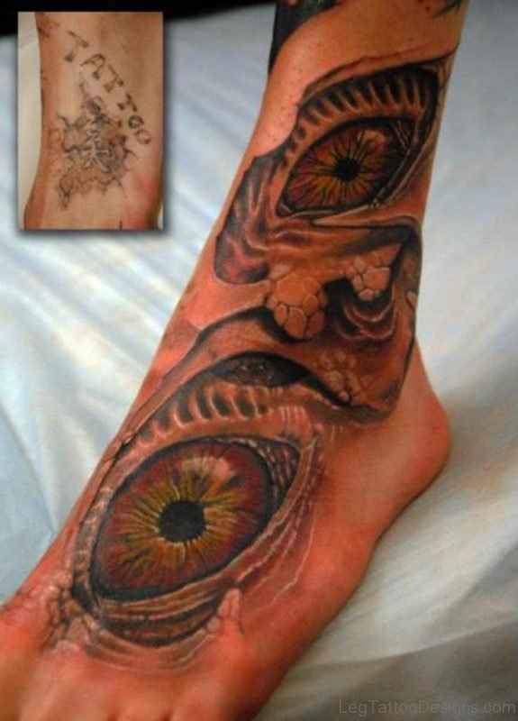 Fabulous Eye Tattoo On Foot