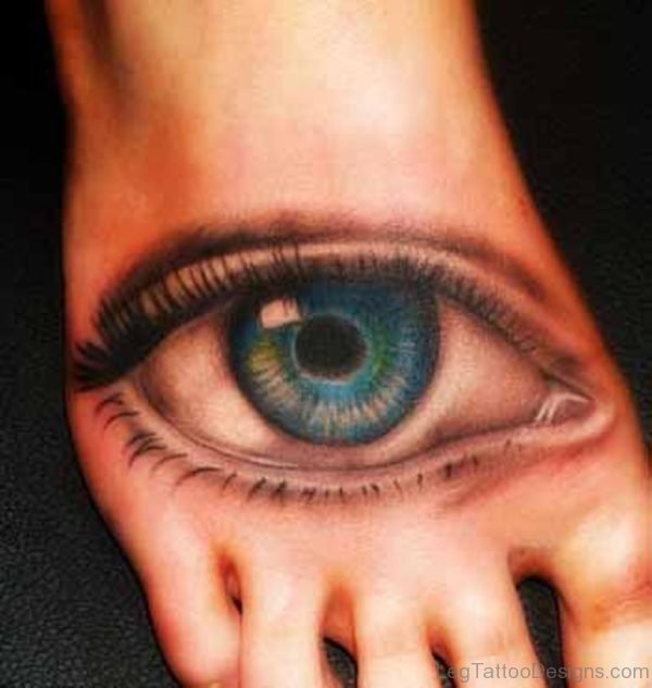 Great Eye Tattoo On Foot